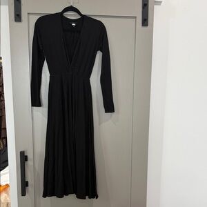 Reformation Black Long Sleeve Dress